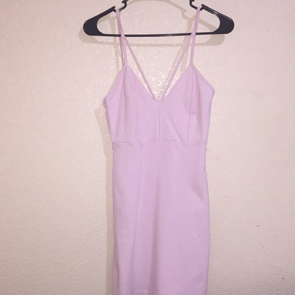 Soft pink mini body-con dress